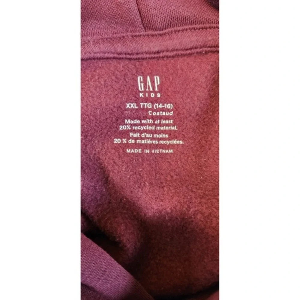 GAP Kids Hoodie Size XXL (14-16) Youth Pullover Hooded Sweatshirt Maroon‎
